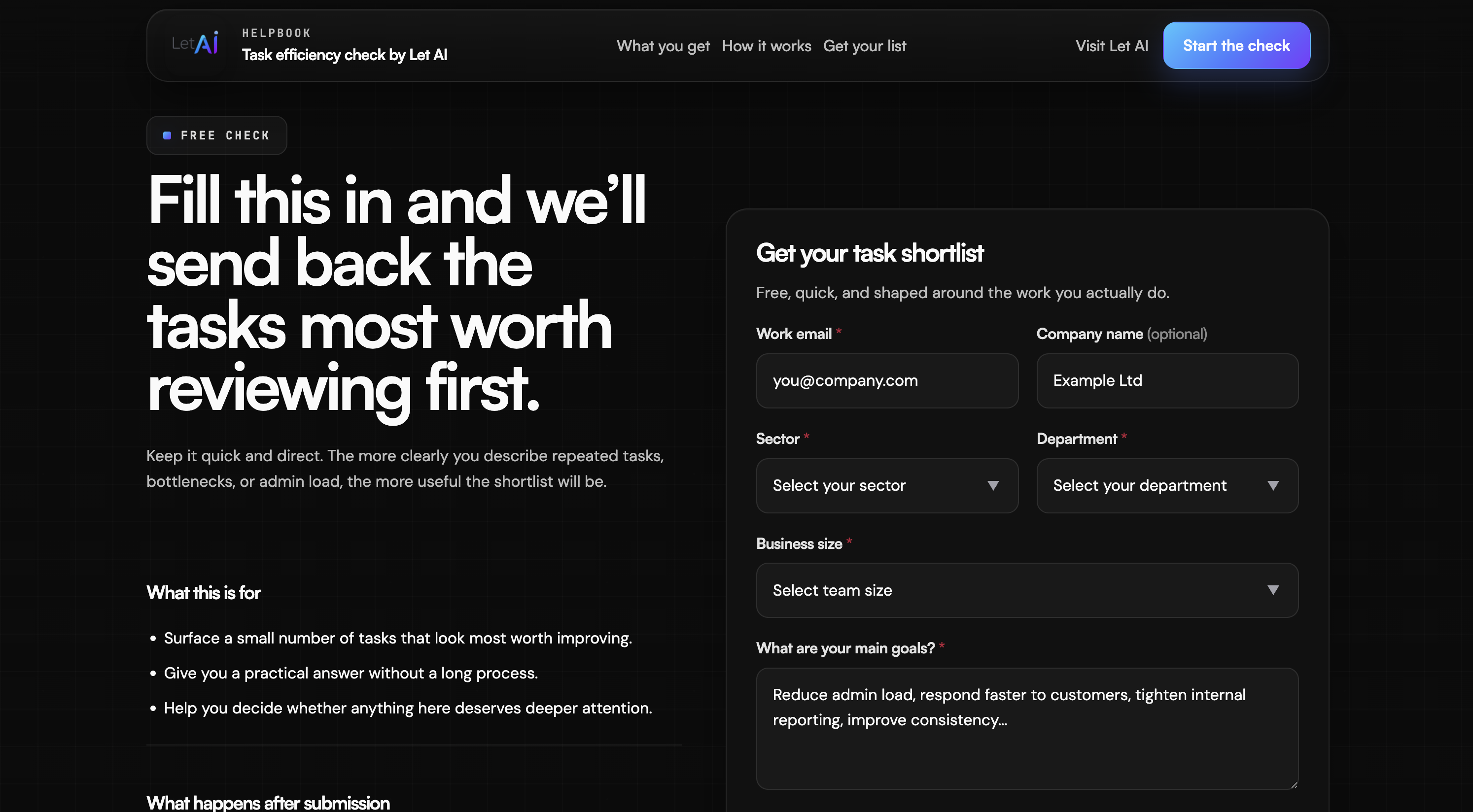 HelpBook — task efficiency check by Let AI