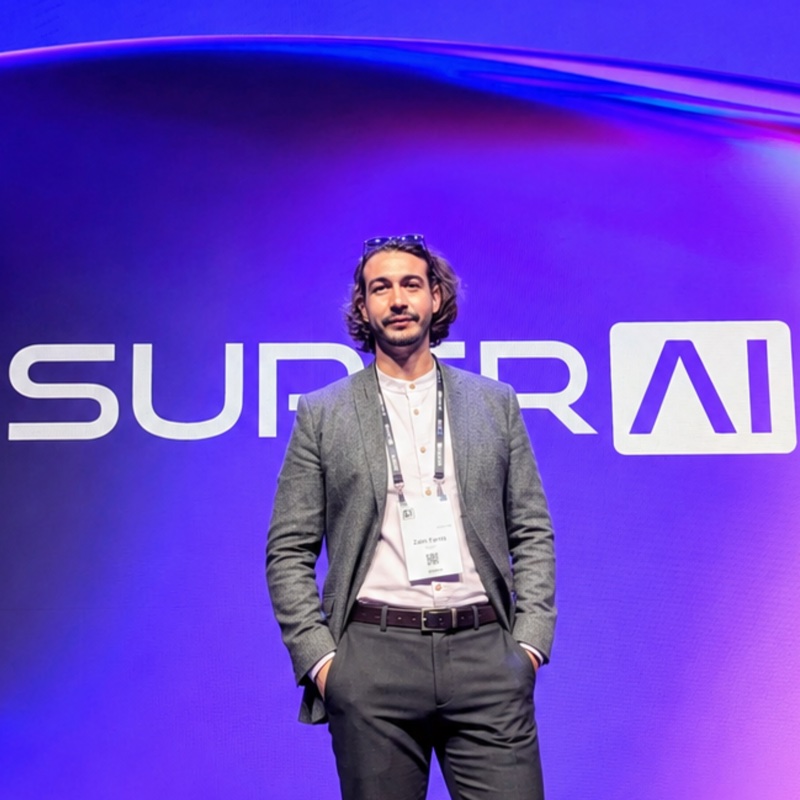 Zahir Parris on stage at the SuperAI conference